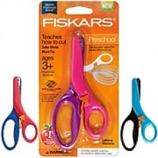 Fiskars FSK1949001001/Preschool Spring Action Scissors, Blunt Tip, Assorted Colors, 12 pack of 1