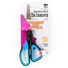 Charles Leonard CHL80700/Cushion Grip Scissors, Pointed Tip, 7 in, Blue and Black, 12 packs of 1