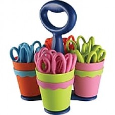 Westcott® 5" School Scissor Caddy & Kids Scissors with Microban®, 25 Scissors/1 Caddy, Blunt