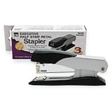 Charles Leonard® Half Strip Desktop Stapler, Silver/Gray, 1/Pack