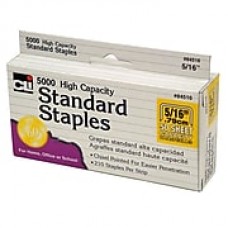 Charles Leonard High Capacity Standard Staples, 5/16", 5000/Box (CHL84516)