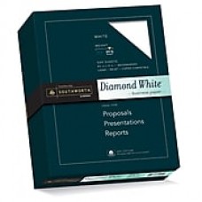 Southworth 25% Cotton Diamond White Business Paper, 8.5" x 11", 24 lb., Wove Finish, White, 500 Sheets/Box (31-224-10)