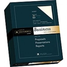 Southworth 100% Cotton Business Paper, 8.5" x 11", 24 lb., Wove Finish, Ivory, 500 Sheets/Box (31-126-16)