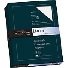 Southworth 25% Cotton Business Paper, 8.5" x 11", 32 lb. Linen Finish, White, 250 Sheets/Pack (J558C)