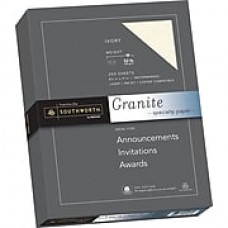 Southworth Granite Specialty Paper, 8.5" x 11", 32 lb., Smooth Finish, Ivory, 250 Sheets/Box (J938C)