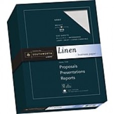 Southworth 25% Cotton Business Paper, 8.5" x 11", 24 lb., Linen Finish, Gray, 500 Sheets/Box (574C)