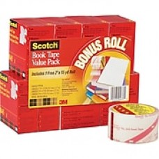 Scotch® Book Tape Value Pack, 3" Core, Clear, Multi-Size Rolls, 8/Pk