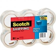 Scotch® Heavy-Duty Shipping Tape, 1.88" x 43.7 Yds, Clear, 6/Rolls (3850-40-6)