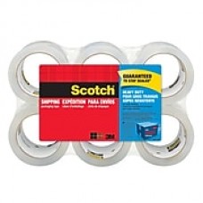 Scotch® Heavy Duty Shipping Packing Tape, 55 yds., Clear, 6 Rolls/Pack (3850-6)