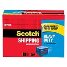 Scotch® Heavy Duty Shipping Packing Tape, 55 yds., Clear, 18 Rolls/Pack (3850-18CP)