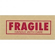 Tape Logic® #7500 Pre-Printed Reinforced Water Activated Tape, "Fragile", 3" x 450' , Kraft, 10/Case (T9077500F)