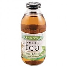 Inko's Ready-To-Drink Unsweetened Hint O' Mint White Tea, 16 oz. Bottle, 12/Carton