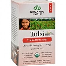 Organic India Tulsi Tea Cinnamon Rose - 18 Tea Bags - Case of 6