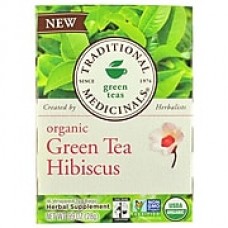 Traditional Medicinals Tea - Organic - Green Tea - Hibiscs - 16 ct - Case of 6