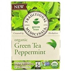 Traditional Medicinals Tea - Organic - Green Tea - Ppprmnt - 16 ct - Case of 6