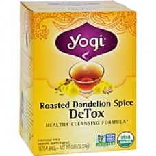 Yogi Tea - Organic - Roasted Dandelion Spice DeTox - 16 Tea Bags - Case of 6