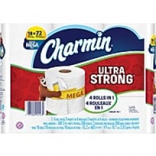 Charmin Ultra Strong Toilet Paper, 2-Ply, 308 Sheets/Roll, 18 Mega Rolls/Carton (83347)