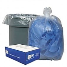 Classic Clear Linear Low-Density Can Liners Trash Bags, 0.9 mil Thickness, Clear, 56 gal, 100/Carton (WEBWRMC48)