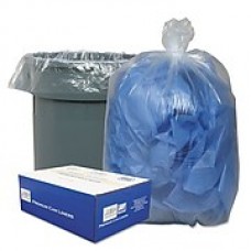 Classic Clear Linear Low-Density Can Liners Trash Bags, 0.63 mil Thickness, Clear, 45 gal, 250/Carton (WEBBC48)