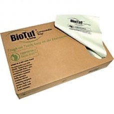 BioTuf, Compostable Trash Bags, 30-33 Gallon, 33x39, Compostable Resin, 0.9 Mil, Green, 200 CT, 8 rolls of 25 bags per roll