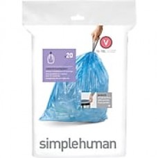 simplehuman Code V Custom Fit Blue Recycling Trash Can Liner, (240 Count), 16-18 Liter / 4.2-4.8 Gallon